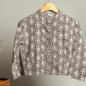 Handmade Block Print Cotton for Women ? Ethnic Floral Printed Top with Long Sleeves